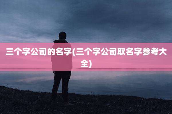 三个字公司的名字(三个字公司取名字参考大全)