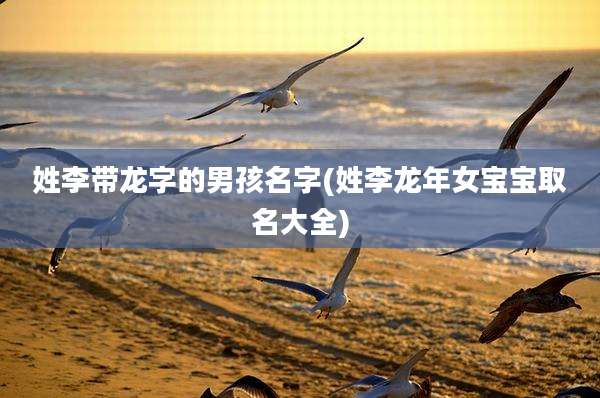姓李带龙字的男孩名字(姓李龙年女宝宝取名大全)