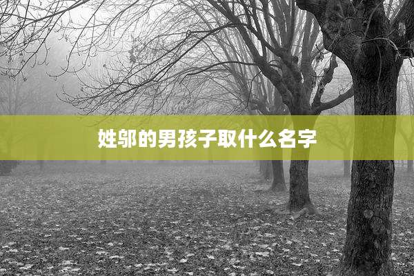 姓邬的男孩子取什么名字