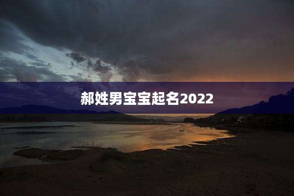 郝姓男宝宝起名2022