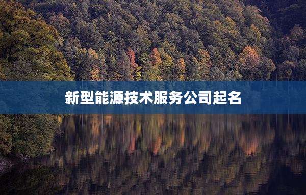 新型能源技术服务公司起名