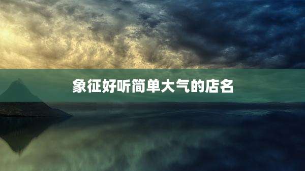 象征好听简单大气的店名