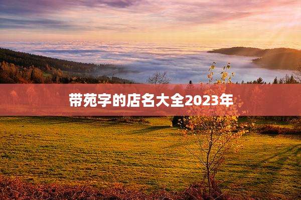 带苑字的店名大全2023年