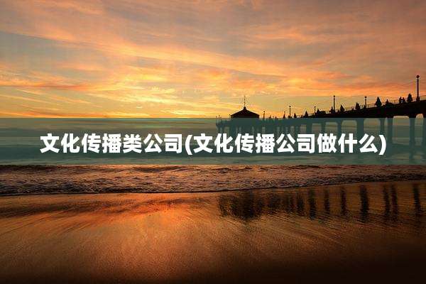 文化传播类公司(文化传播公司做什么)