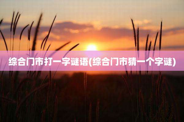 综合门市打一字谜语(综合门市猜一个字谜)