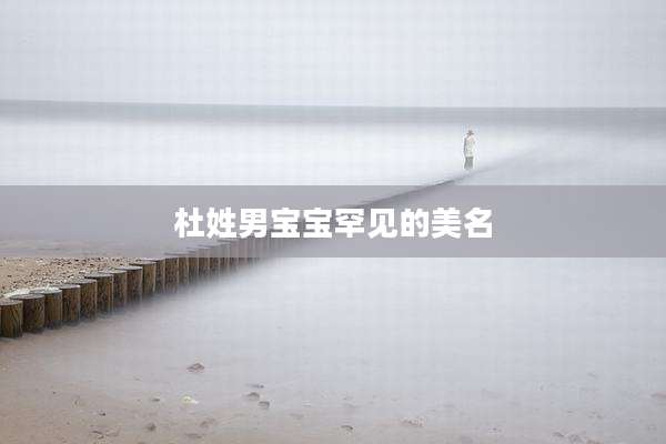 杜姓男宝宝罕见的美名