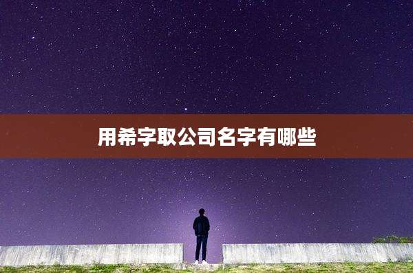 用希字取公司名字有哪些