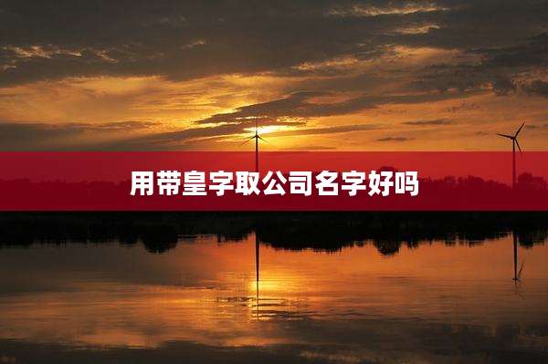 用带皇字取公司名字好吗