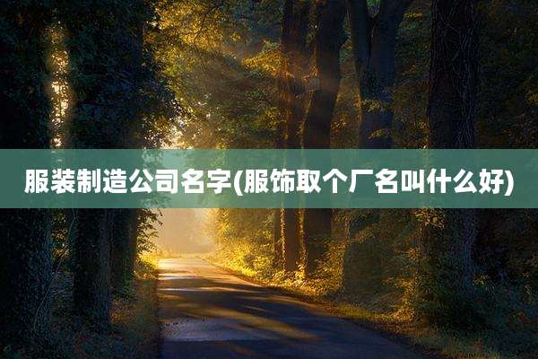 服装制造公司名字(服饰取个厂名叫什么好)