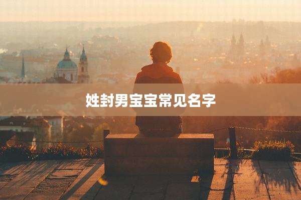姓封男宝宝常见名字