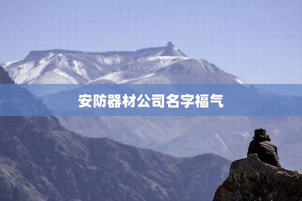 安防器材公司名字福气
