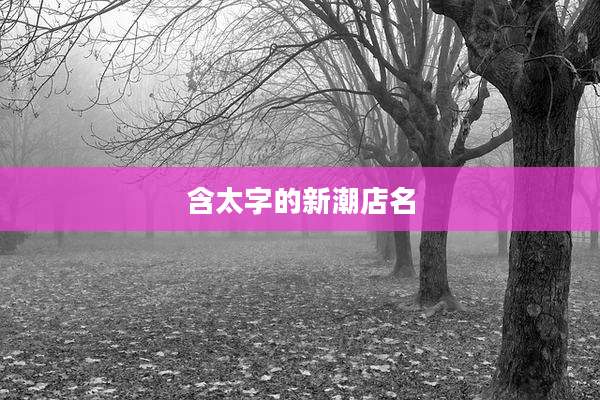 含太字的新潮店名