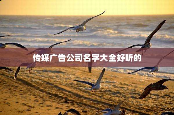 传媒广告公司名字大全好听的