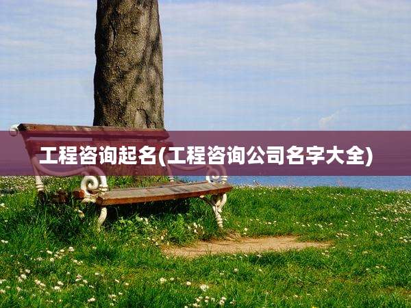 工程咨询起名(工程咨询公司名字大全)