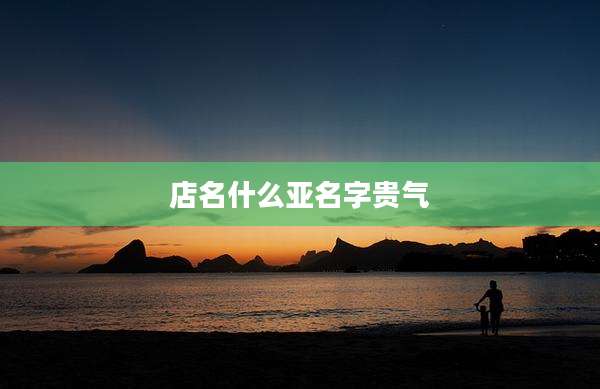 店名什么亚名字贵气