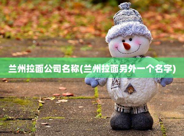 兰州拉面公司名称(兰州拉面另外一个名字)