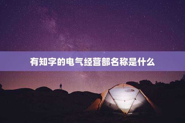 有知字的电气经营部名称是什么
