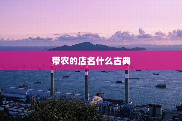 带农的店名什么古典