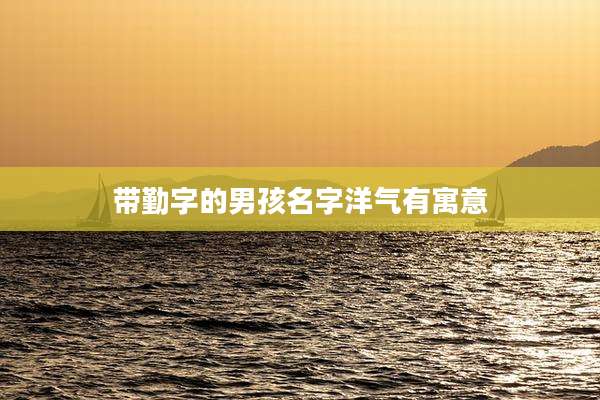 带勤字的男孩名字洋气有寓意