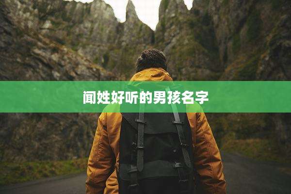 闻姓好听的男孩名字