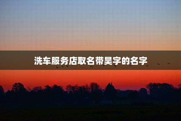 洗车服务店取名带昊字的名字