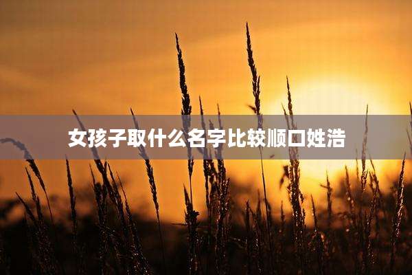 女孩子取什么名字比较顺口姓浩
