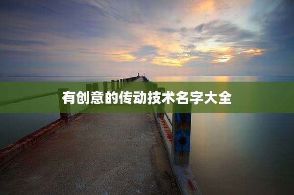 有创意的传动技术名字大全
