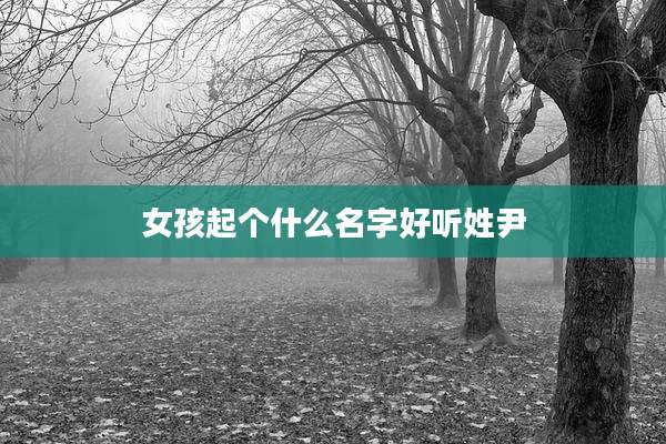 女孩起个什么名字好听姓尹