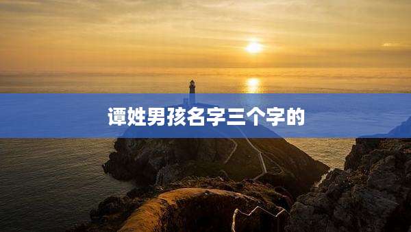 谭姓男孩名字三个字的
