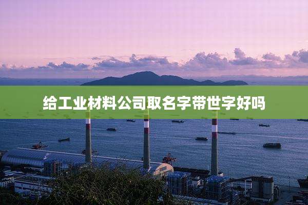 给工业材料公司取名字带世字好吗
