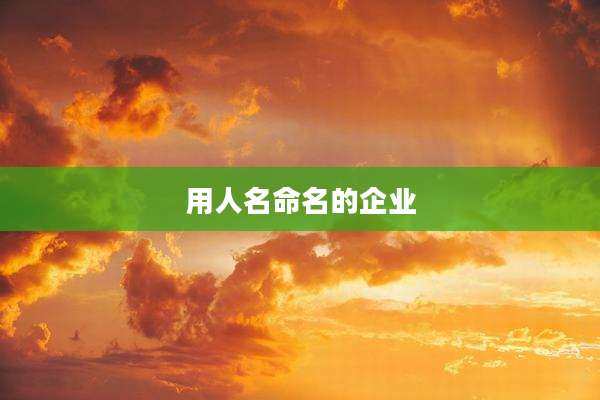 用人名命名的企业