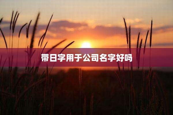 带日字用于公司名字好吗