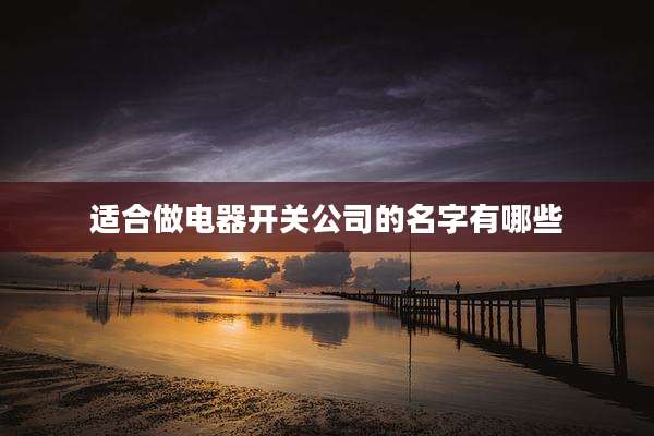 适合做电器开关公司的名字有哪些