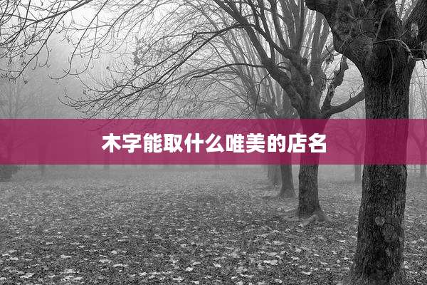 木字能取什么唯美的店名