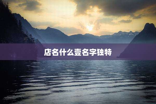 店名什么壹名字独特