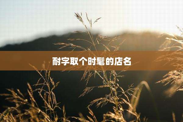耐字取个时髦的店名
