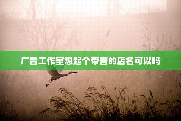 广告工作室想起个带誉的店名可以吗