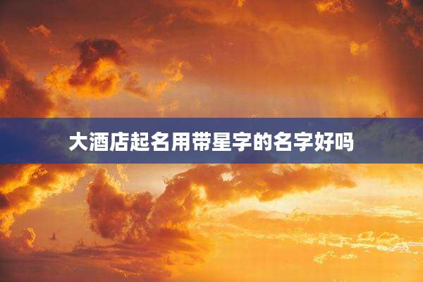 大酒店起名用带星字的名字好吗