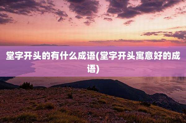 堂字开头的有什么成语(堂字开头寓意好的成语)