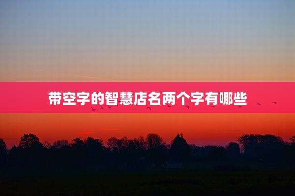 带空字的智慧店名两个字有哪些