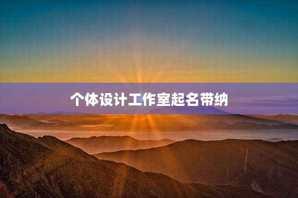 个体设计工作室起名带纳