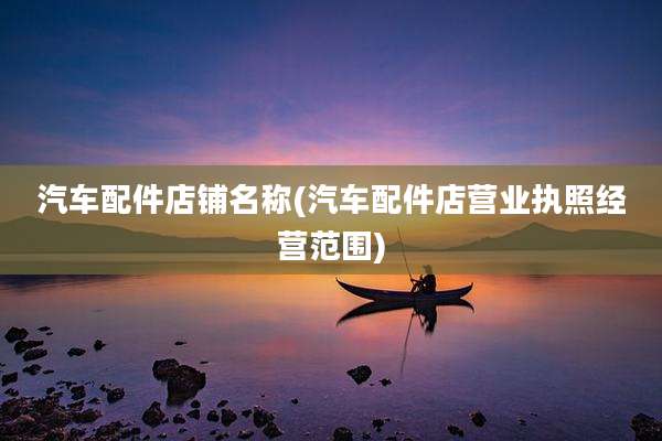 汽车配件店铺名称(汽车配件店营业执照经营范围)