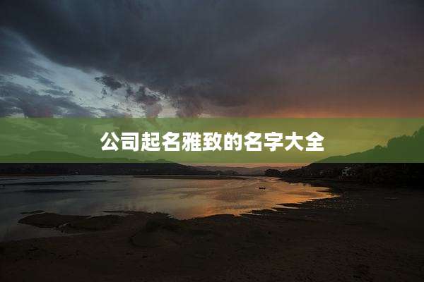 公司起名雅致的名字大全