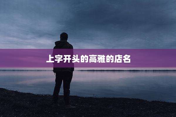上字开头的高雅的店名