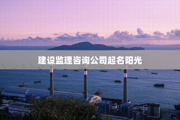 建设监理咨询公司起名阳光