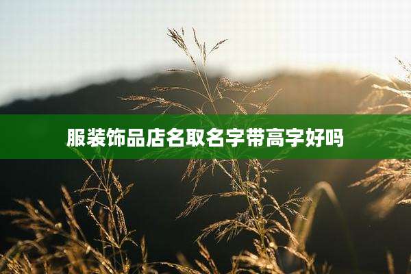 服装饰品店名取名字带高字好吗