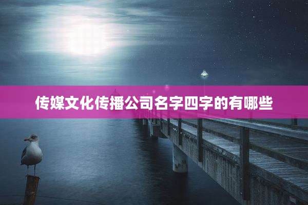 传媒文化传播公司名字四字的有哪些