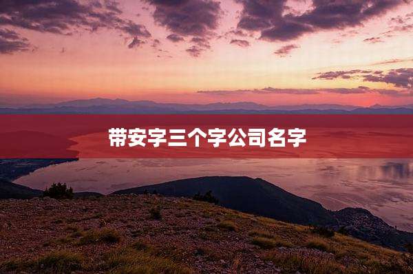带安字三个字公司名字
