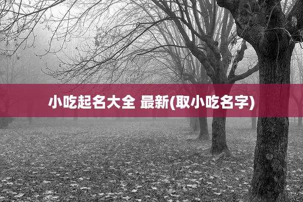 小吃起名大全 最新(取小吃名字)