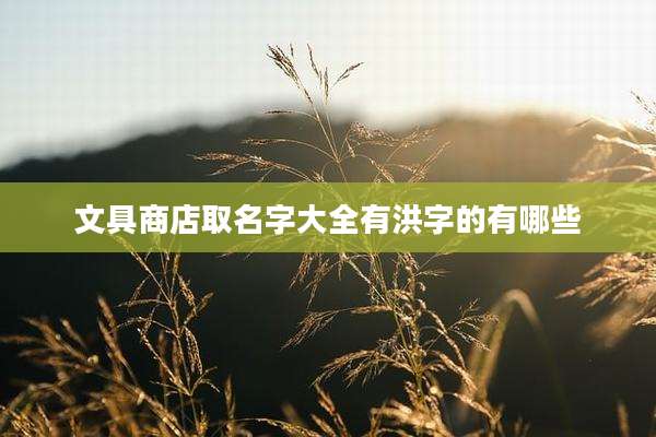 文具商店取名字大全有洪字的有哪些